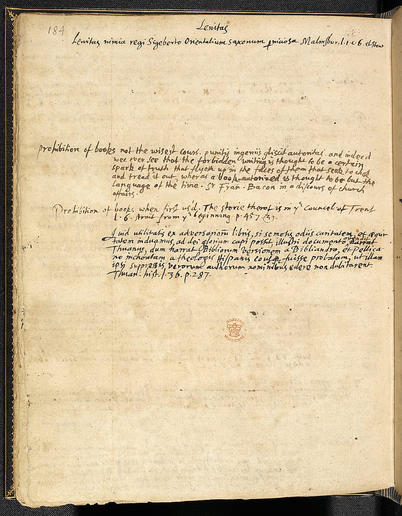 Page from an old, discoloured note book with two paragraphs of text in neat handwriting.