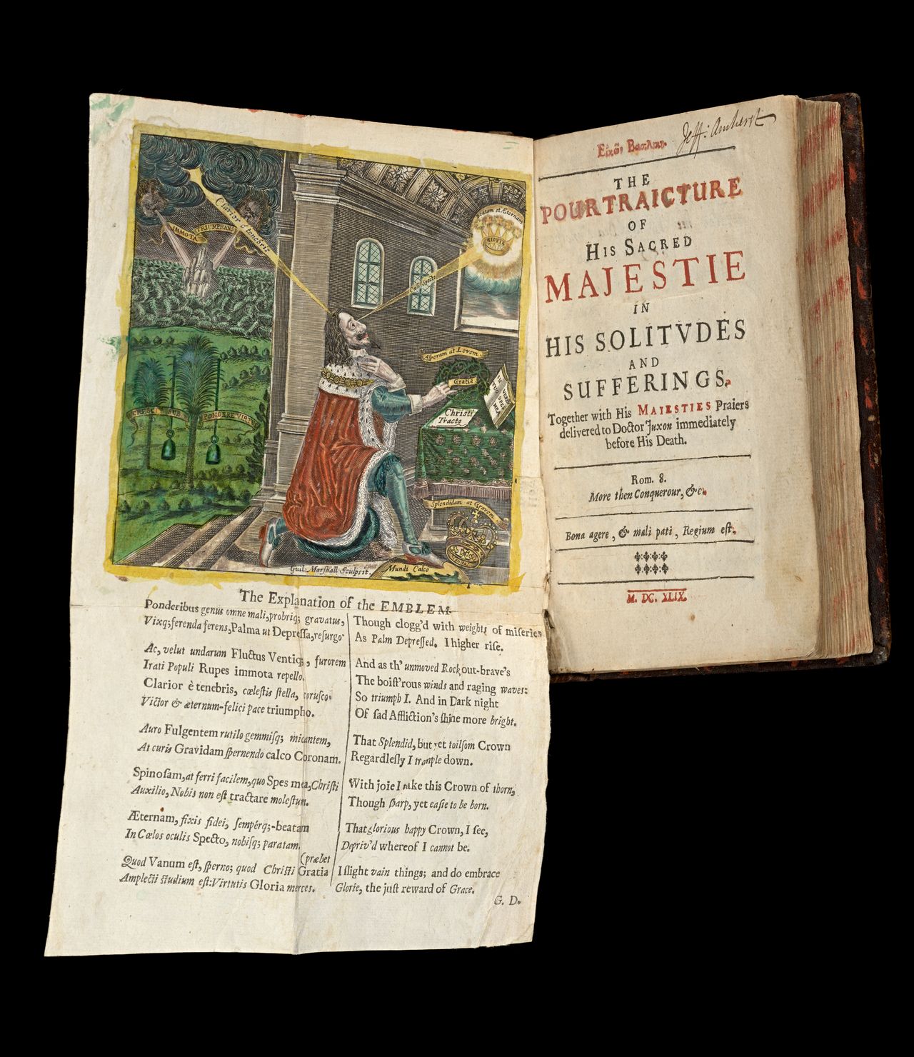 Charles Stuart and John Gauden, <em>Eikon basilike: the pourtraicture of His Sacred Majestie in his solitudes and sufferings</em>, London, 1649, State Library Victoria, Melbourne (RAREEMM 122/16)