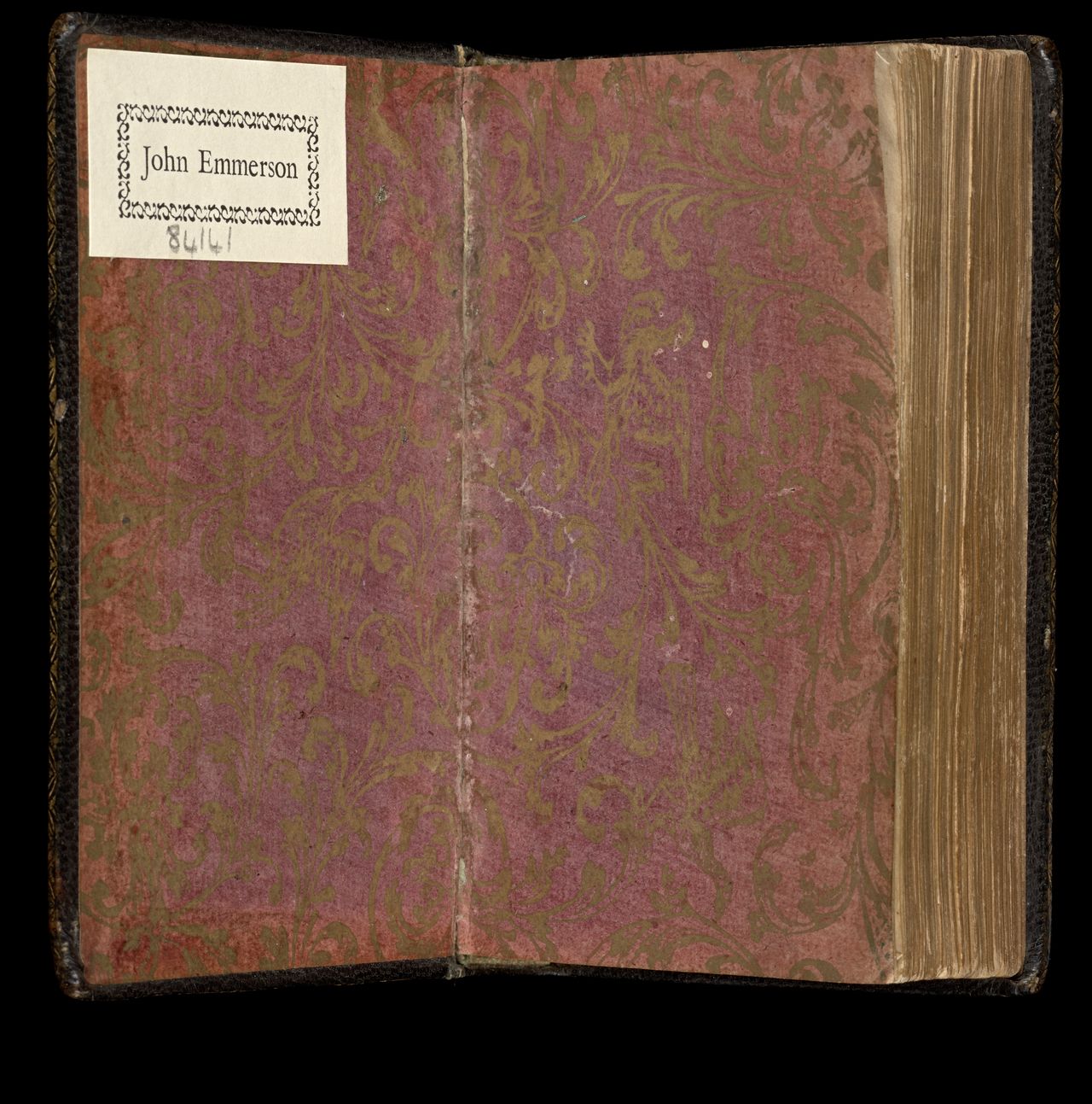 Endpapers of William Beveridge, <em>Private thoughts compleat in two parts...</em>, London, printed for R.S. and sold by W. Taylor at the ship in Paternoster-Row, 1712, State Library Victoria, Melbourne (RAREEMM 711/37)